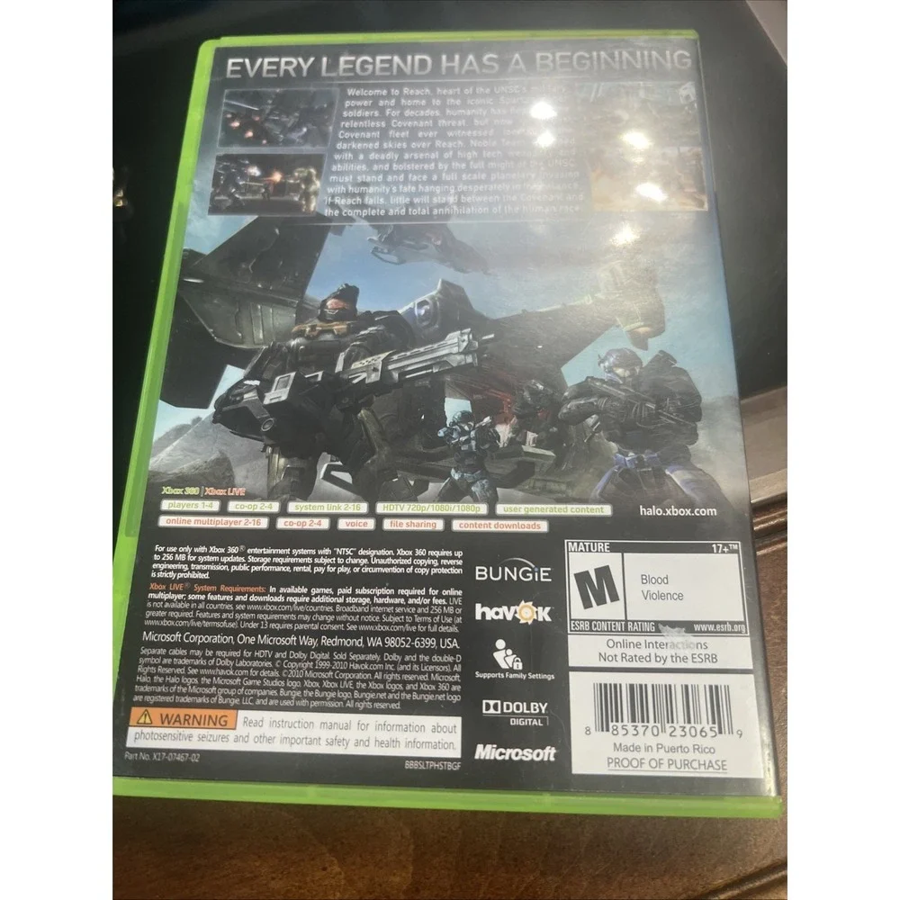 Halo:‎ Reach XBox 360